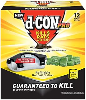 D-con Rat Poison Bait Station, 1 Bait Station + 12 Refills