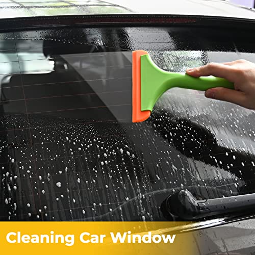 Image of Gomake Small Silicone Squeegee Window Shower Squeegee,Auto Water Blade Squeegee for Shower Glass Door,Car Windshield, Window, Mirror, Bathroom,Countertop Cleaning