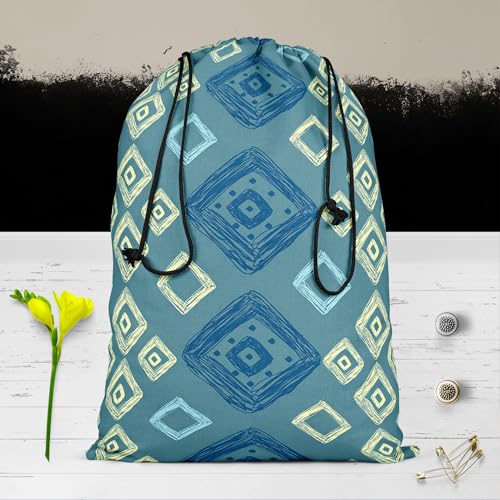 Image of ArtzFolio Geometric Art D2 | Reusable Sack Bag | Bag for Gym, Storage, Vegetable & Travel