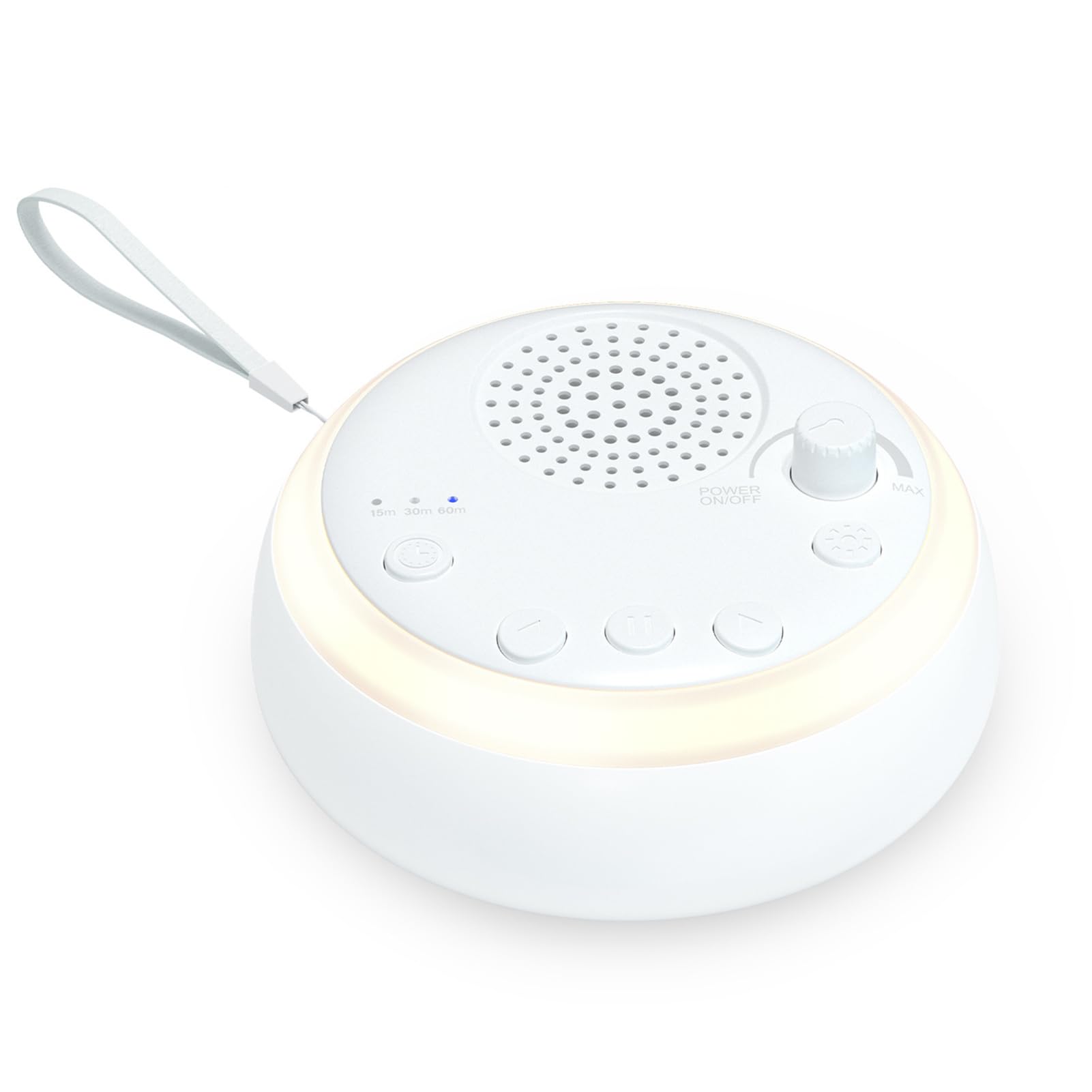 Strumento per Dormire con Rumore Bianco, con 16 Suoni e Livelli rilassanti, 38 Livelli di Volume, 5 Timer e Funzione di Memoria, Perfetto per Bambini, Adulti e Anziani.