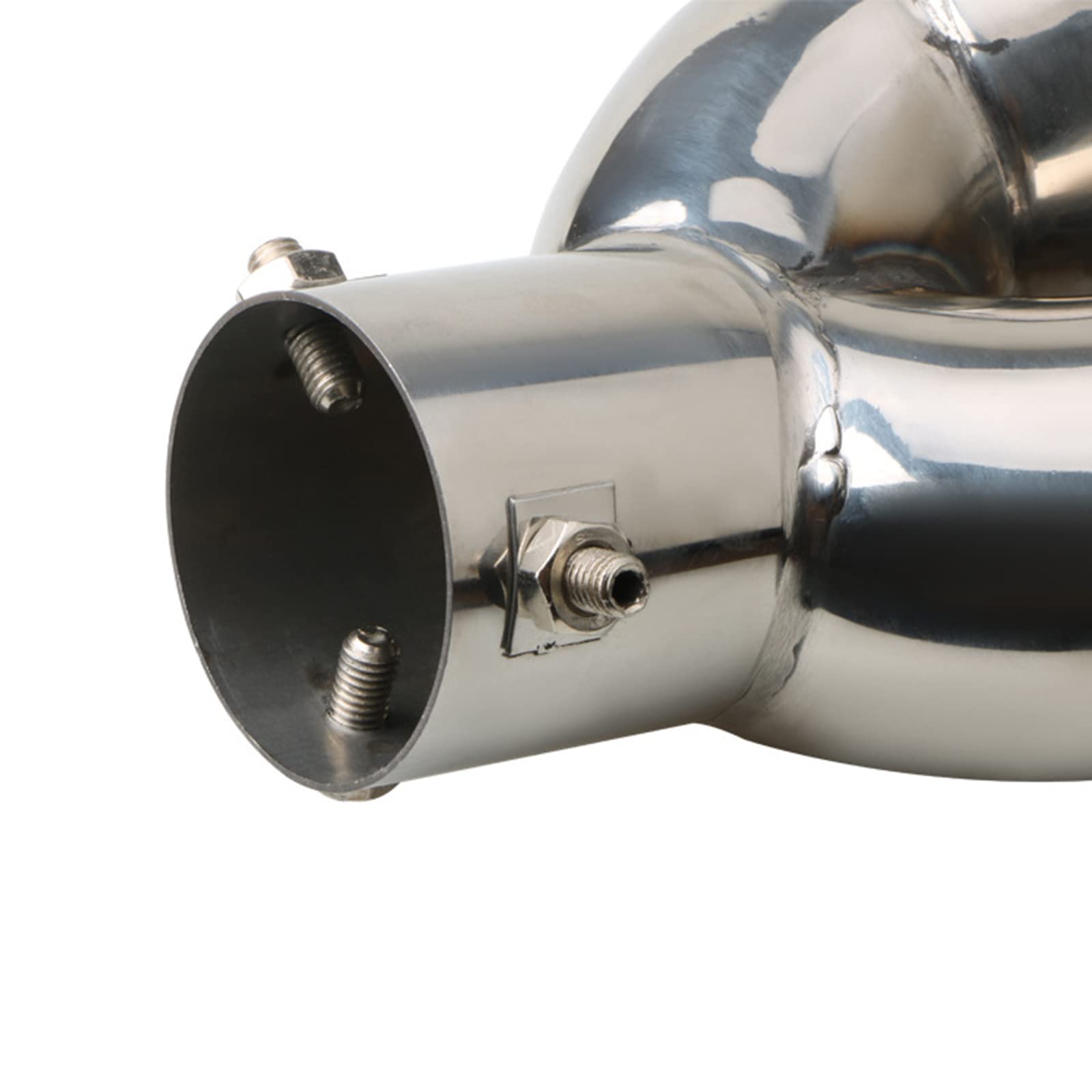 2.5" 63mm Entrée Double Pointe Silencieux 3"Sortie Acier Inoxydable Voiture Arrière Throat Double Echappement | SUS304 inoxydable.Design incurvé haut de gamme. Installation sans soudure ni perçage. Réduit le bruit d'échappement.