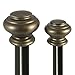 Beme International Decopolitan Urn Telescoping Double Drapery Rod Set, 72 to 144-Inch, Brown