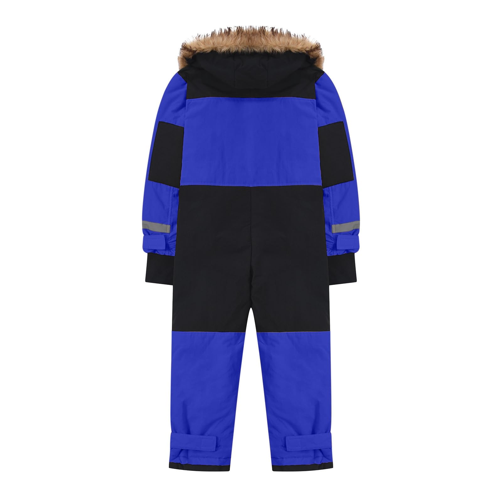 Schneeanzug Kinder Warmes Daunenjacke Set Wasserdichter Winter Skijacke Softshell Dickere Skihose Fellkragenkapuze Winddichter Skianzug Reflektierenden Streifen Schneeoverall