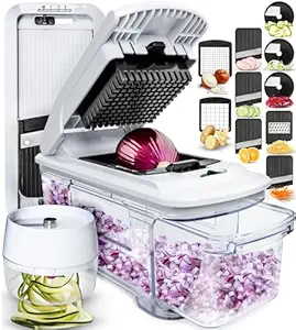 fullstar Mandoline Plastic Vegetable Slicer Spiralizer Chopper/ Cutter and Grater-Black