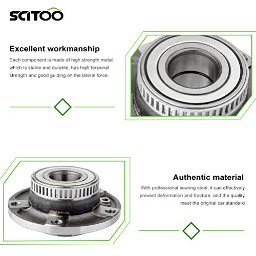 Scitoo 2 Front Wheel Bearing Hub Assembly Fit For Bmw 318 320 323 325 735I 735Il 740Il 750Il M3 Z3 Z4 W/Abs - 3/5 / 7/8 Series Models 1991-2008 Hub Bearings #TOP2