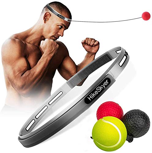HikeSkyer Boxing Reflex Ball Set - 3 Difficulty Level Balls with Comfortable Headband, Suit for Reaction, Agility, Punching Speed, Fight Skill and Hand Eye Coordination Training