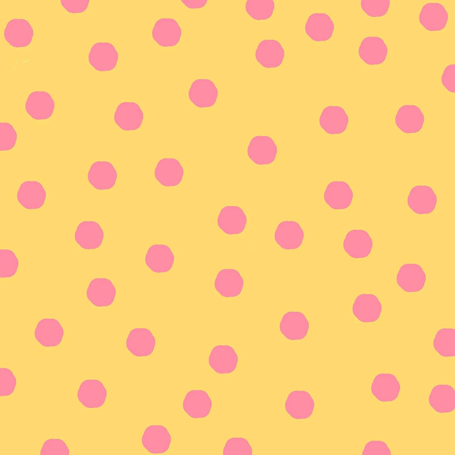 Jumbo Dots Yellow/Pink Fabric Yard