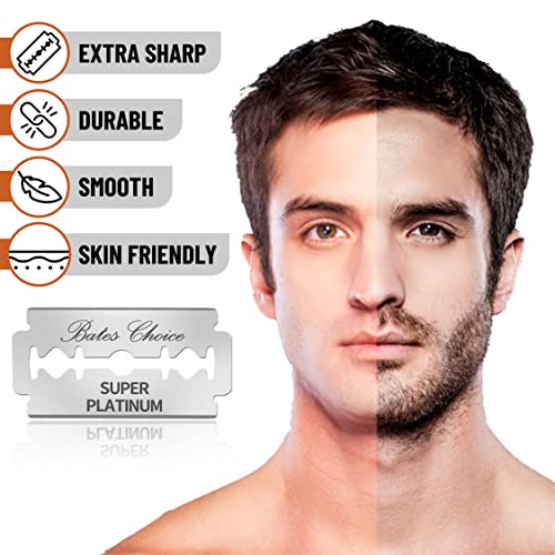 Bates- Double Edge Razor Blade, Stainless Steel, 40 Pack, Razor Blades For Men, Safety Razor Blades Double Edge, Shaving Blades For Men, Blades For Shaving, Mens Razor Blades, Razors Blades For Men #TOP2