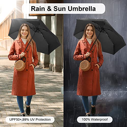 Lejorain Mini Travel Umbrella With Case - Portable Small Lightweight Umbrella For Purse Cute Pocket Collapsible Sun&Rain Umbrella Compact #TOP3
