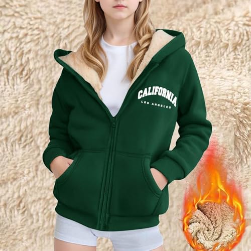 Los Angeles Zip Up Hoodie Girl Warm Sherpa Fleece Lined Fall Winter Sweat Jackets Casual Cozy Fuzzy Wool Coats with Pockets2