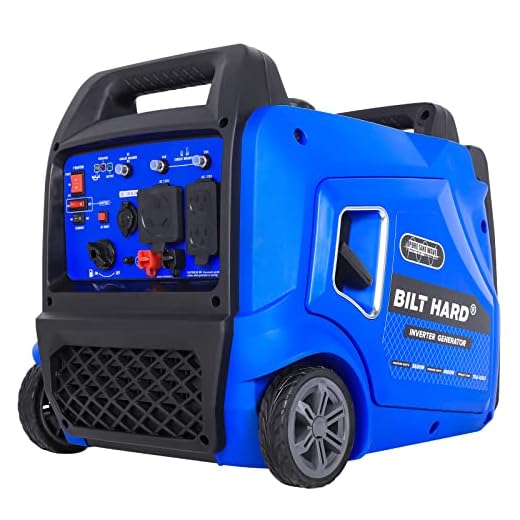 BILT HARD Quiet Inverter Generator 4500 Watt, Gas Powered RV Ready Outdoor Portable Power Equipment, with Recoil Start