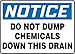 ACCUFORM OSHA Notice Safety Sign: DO NOT Dump (SHMCHL828XP)