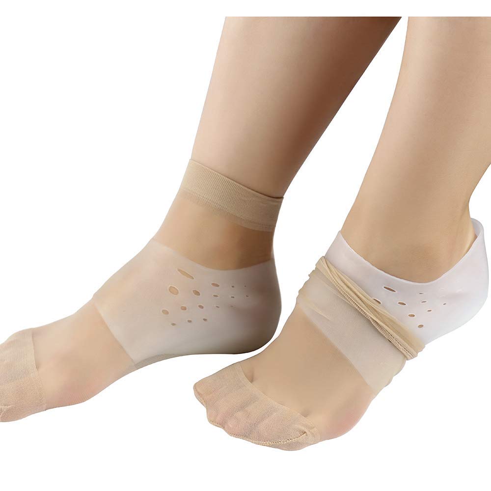 Image secondaire de LJXiioo Taille fasciite Augmenter plantaires Talons Manches, Tampons Talonnette Invisible, Talonnettes Gel Coussin Grand pour Le