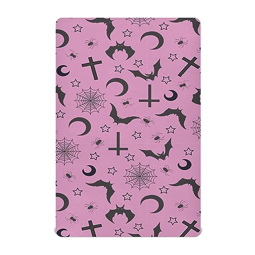 Baby Crib Sheet Goth Bats Stars Crib Mattress for Boys and Girls Playard Sheet Soft Breathable Fitted Baby Mattress Cover 52x28in