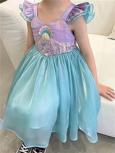Mermaid Birthday Dress for Girls Toddler Princess Dress up Themed Party Mermaid Dresses2