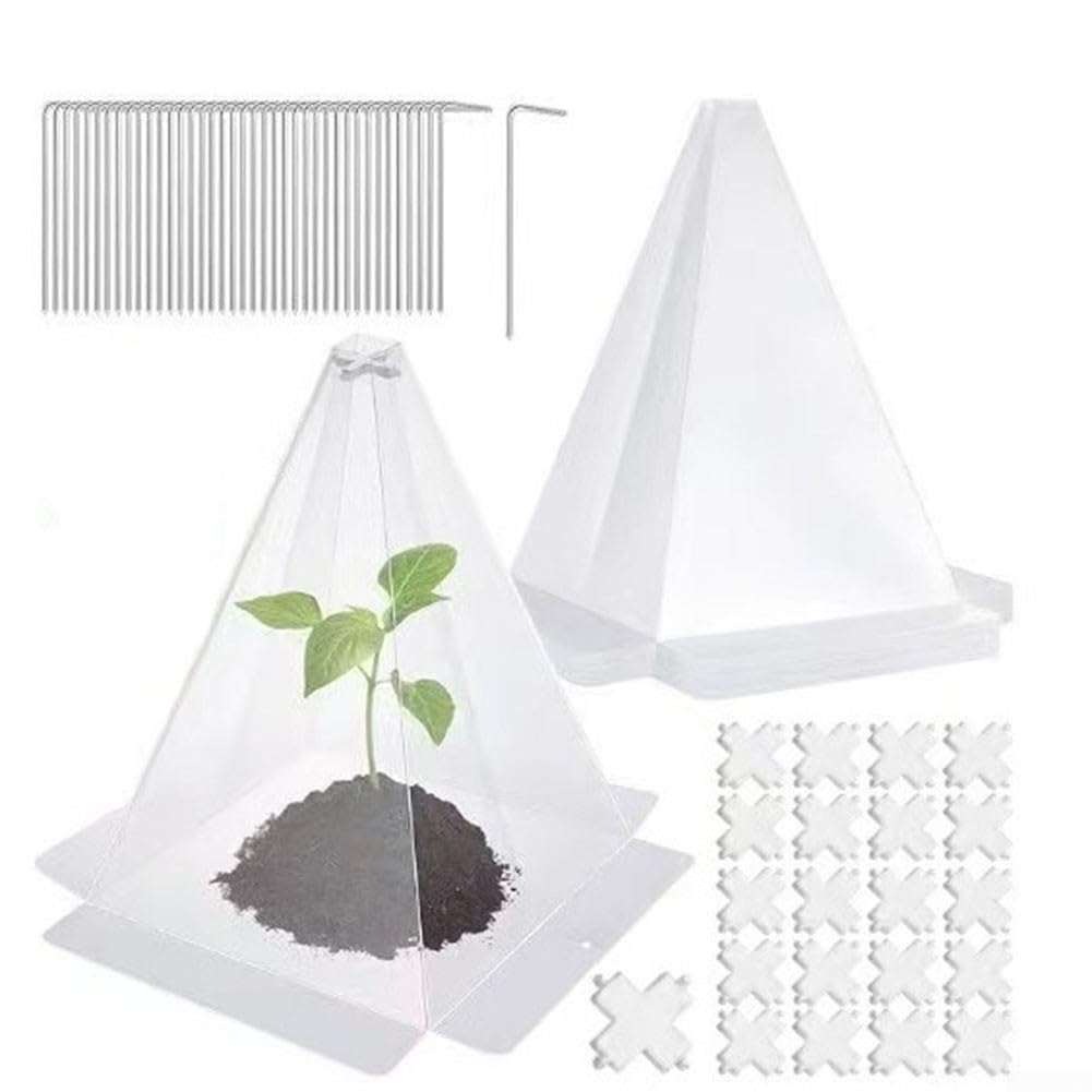 Cloche de jardin réutilisable pour cultiver des légumes, cloches en plastique transparent pour plantes, protection contre les oiseaux, les limaces, les escargots, le gel, les cloches de jardin (40