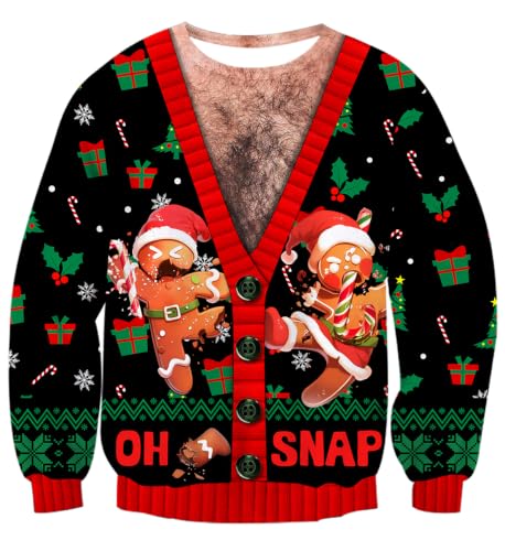 Oh Snap Gingerbread Hairy Cardigan Print