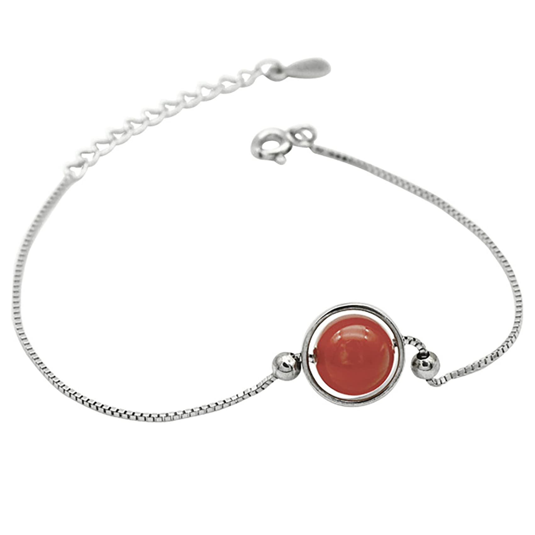Nzpost Silver Crystal Bracelet,Agate Bracelet,Braceletcrystal Chain Bracelet Wealth Bracelet Lucky Charms For La