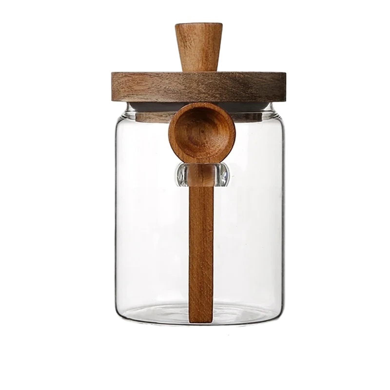 LSNNMU 2pcs Coffee Bean Storage Jar With Glass Seal And Spoon Dried Fruit, Kitchen Organizers For Preserving(9x15cm-900ml)