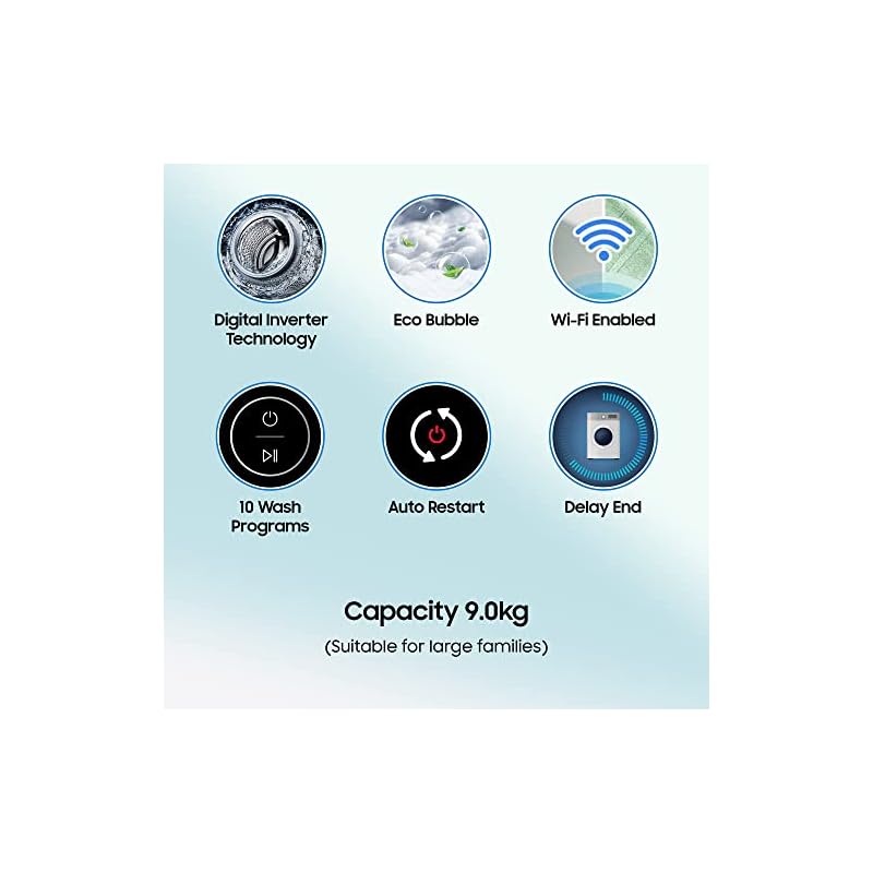 Samsung 9 kg, 5 star, Eco Bubble Technology, Wi-Fi, Digital Inverter, Motor, Soft Closing Door, Fully-Automatic Top Load Washing Machine (WA90BG4542BDTL, Versailles Gray) - Image 3