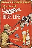 Sarwes Miller High Life Vintage Metal Tin Sign Funny Poster for Home Bar People Cave Wall Decor Creative Gift 8x12 Inch, 8 x 12 Inch