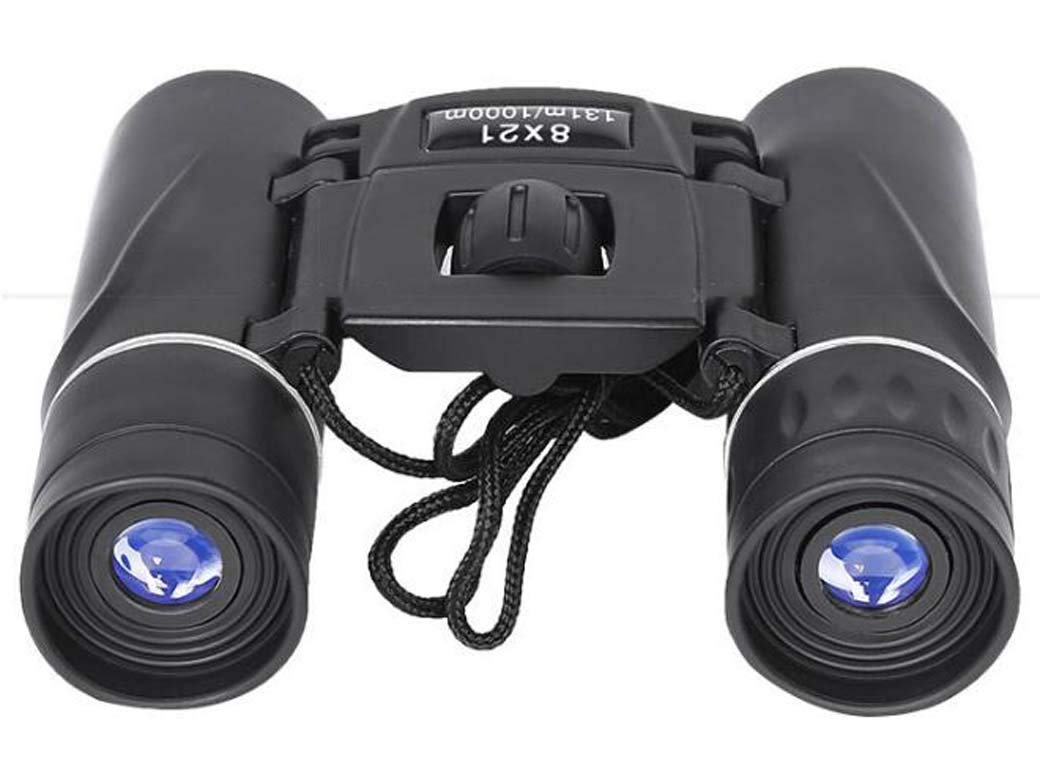 Binoculares Mini 8×21 Ridge System, prismáticos Infantiles con Prisma BAK4 con Revestimiento HD FMC, Plegables, de bolsi