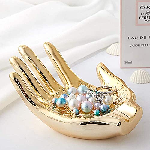 Placa de joyería cerámica en forma de mano para anillos y mesas 5