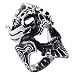 KONOV Gothic Casted Skull Stainless Steel Biker Mens Ring, Silver Black, Size 13
