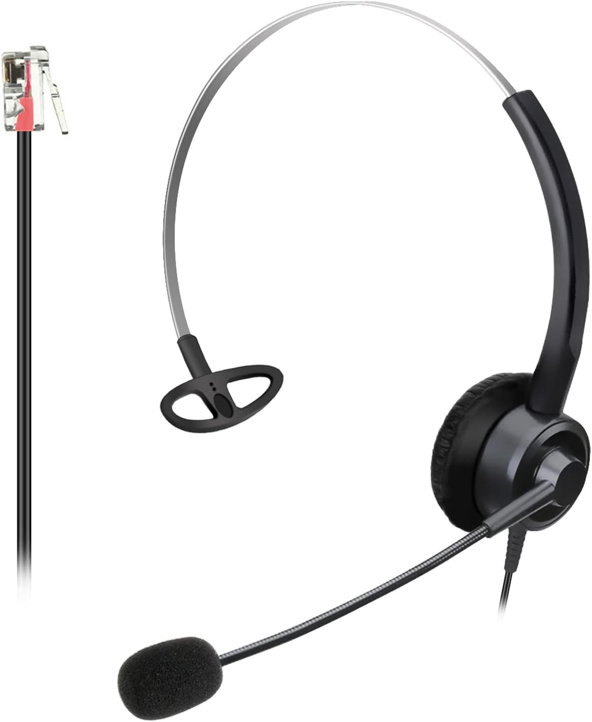Xintronics Wired Telephone Headset RJ11 Monaural with Noise Cancelling Mic for Yealink SIP T19P T20P T21P T22P T26P T28P T32G T41P T38G T42G T46G T48G Avaya 1608 1616 9608G 9611G 9620 IP Phones(X10G1)