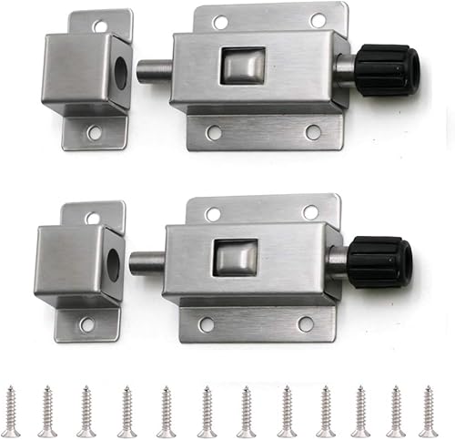 Miniatura 6 de Pasador de pestillo con resorte de tamaño pequeño  Cerradura de seguridad para puerta  Cerrojo de barril de metal con resorte  Pestillo de puerta