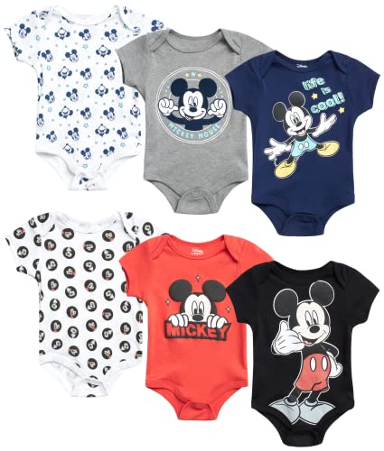 Image of Disney Baby Boys 6 Pack Bodysuit -Mickey Mouse & Friends, Lion King, Winnie the Pooh Bear (Newborn/Infant)