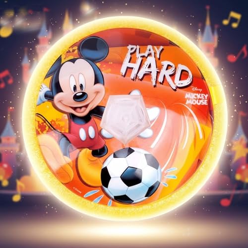 Image of Disney Mickey Hover Football - LED Light Up Air Power Soccer Ball for Kids - Safe Indoor Game with Soft Foam Bumper - Interactive Sport Toy for Boys & Girls Ages 3+ - Ideal Birthday Gift