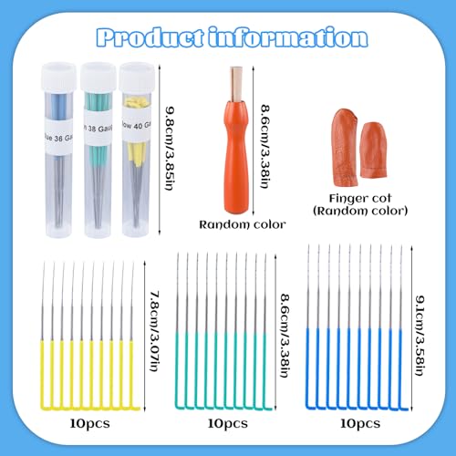 Image of Mayboos 30 Pcs Wool Felting Needles, 3 Colors, 36-40 Gauge, Color Coded Tool Kit with Needle Box (Pack of 2)