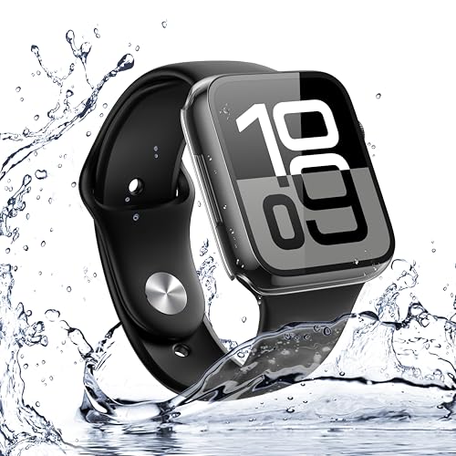Image of Misxi [2 Pack] Waterproof Hard Case with Tempered Glass Compatible with Apple Watch Series 11 (2025) Series 10 46mm, Ultra-Thin Anti-Fall Cover for iWatch Screen Protector, Crystal Transparent