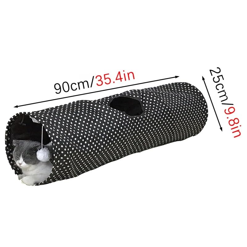 Jouet Tunnel Pliable pour Chat De Compagnie Tube Pliable Jeu D'intérieur Et D'extérieur Jouets pour Chiots Chaton avec Balle pour Puzzle Exercice De Dissimulation Entraînement