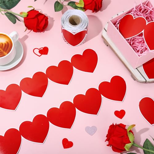 Image of Whaline 65.6 Ft Back to School Bulletin Board Border Heart Trim Borders Non-Stick Red Paper Border Roll for First Day of School Classroom Chalkboard Decoration