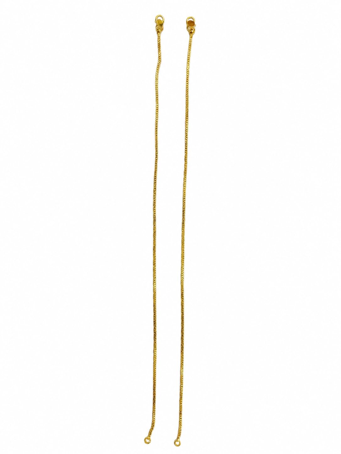 Gold Finish Box Chain Anklet for Women-image-16