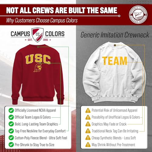 Image of NCAA College Sweatshirt Fleece Crewneck Pullover for Men and Women | Officially licensed NCAA college gameday crewneck pullover - 9 oz fleece lined sweatshirt with arch and logo design