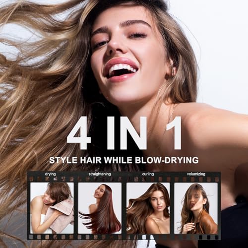 Image of Dual Voltage Travel Dryer Styler in One, 2 Inch Oval Jet Brush for Worldwide Use, 110-240V European Hair Dryer & Volumizer with Universal Adapter