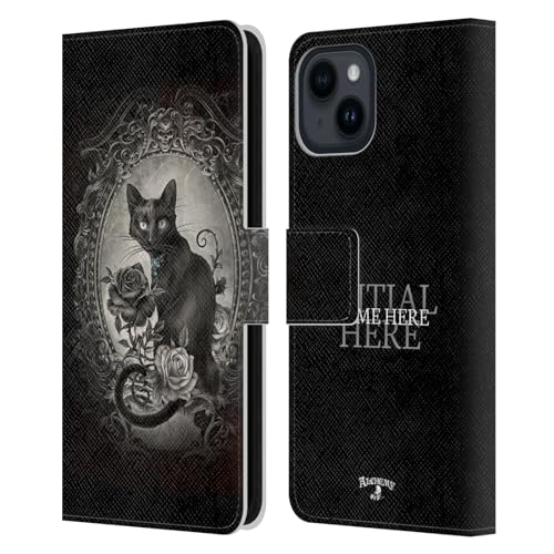 Coque Portefeuille iPhone 15 Personnalisée Alchemy Gothic Housse Cuir Antichoc avec Porte-Cartes