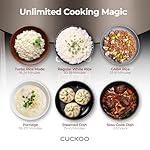 Cuckoo High 6 Cup Electric Heating Pressure Rice Cooker & Warmer – 12 Built-in Programs Including Glutinous (White), Mixed, Brown, GABA, Black Copper - Image 5