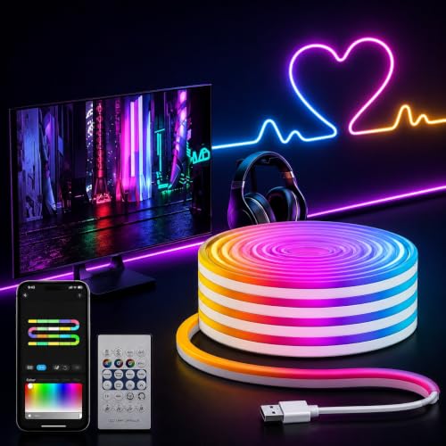 Image of Desidiya RGB Neon LED Strip Light 4 Meter with App, Remote & Music Sync