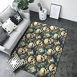 Design confortable et offrant un bon maintien : conçu avec du coton élastique à densité spatiale, ce tapis de salon imprimé tête de mort en chaîne dorée offre un soutien du pied. La couche intérieure en mousse à mémoire de forme soulage la pression, ce qui le rend idéal pour les zones de détente telles que les tapis de bureau, les tapis de salle à manger ou les tapis pour la chambre. Ce grand tapis offre douceur et style, idéal pour un usage quotidien dans les maisons et les bureaux