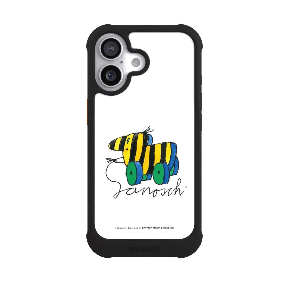 Hülle für Apple iPhone 17 Stoßfeste Handyhülle kompatibel mit MagSafe Outdoor Case Schwarz Kinder Tigerente Janosch