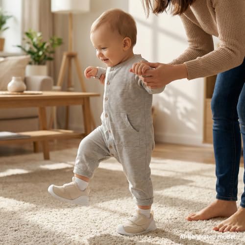 Image of STQ KIDS Baby Barefoot First Walking Shoes with Wide Toe Box Orthopedic Toddler Shoes for 6 12 18 24 Months