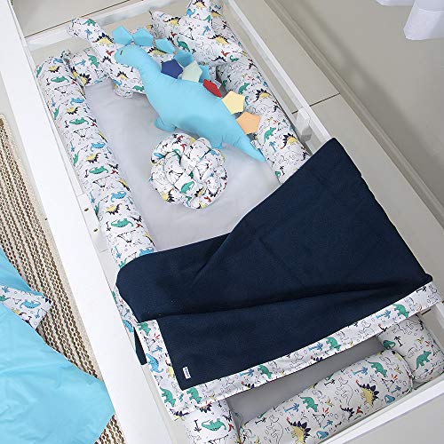 Kit Montessoriano Rolinho Solteiro 4 Peças Dinossauro dos Bês (Colchão 1.88 X 0.88), Biramar Baby, M
