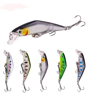 5-pcs 2.68in 0.1oz Jerkbait, Perch-Specific Micro Hard Fishing Lure, Sinking Minnow Lure, Deep Water Artificial Bait