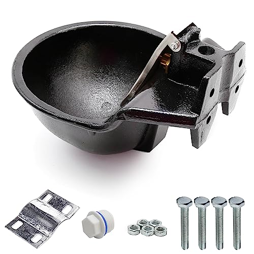 Mdeoosky FUSBXT087 Extra Large Livestock Cast Iron Push-Paddle Automatic Metal Waterer With Accessories Livestock Water Trough 2.5L Heavy Duty Auto Drinking Metal Troughs For Horse Cattle Goat Pig Capacity thumb #2