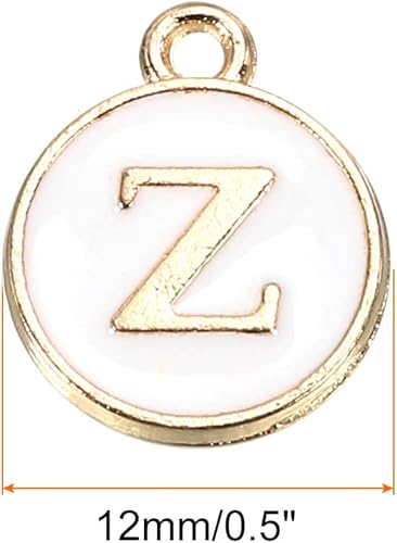 Vista 71 de MECCANIXITY Colgante de letras del alfabeto de doble cara, para collar, pulsera, aretes, joyería