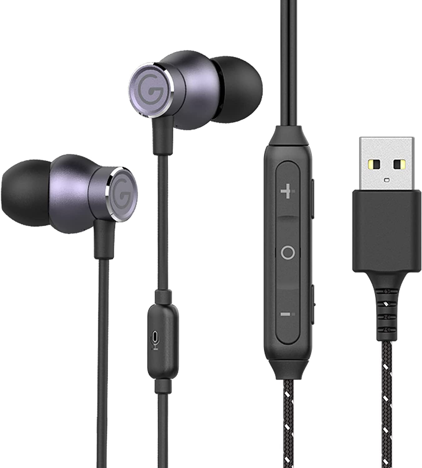 USB ヘッドセット ヘッドホン PC用 軽量 有線 カナル型 ミュート機能 ENC通話 ノイズキャンセリング 音楽・ゲームモード切替可能 テレワーク リモートワーク web会議 在宅勤務 オンラインゲーム 音声ゲーム パソコン用 ゲーミングヘッドフォン マイク付き usb接続 約2.0m 黒